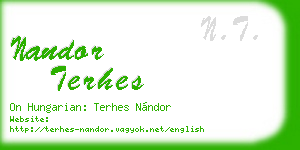 nandor terhes business card