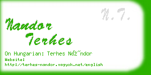 nandor terhes business card